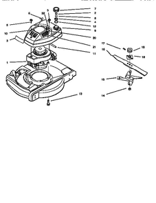 Fuel Tank And Blade Assembly Diagram and Parts List for 10201 5900001 TO 5999999 Lawn Boy Lawn Mower